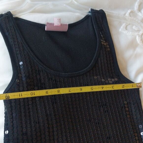 Romeo and Juliet Couture Black Sequin Tank Top - Picture 10 of 11